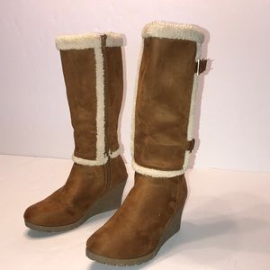 Brown Wedge Boots